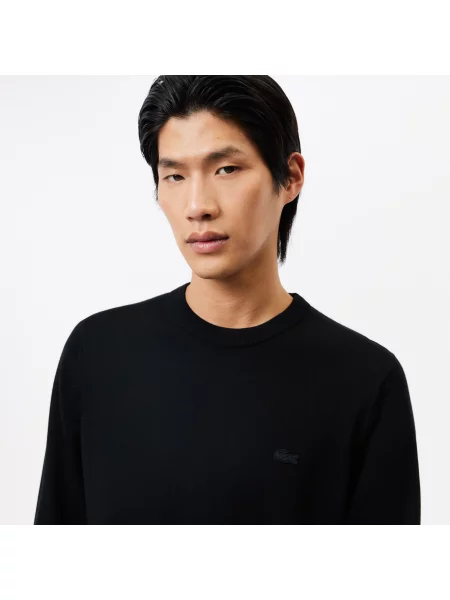 Свитер Lacoste с круглым вырезом черный