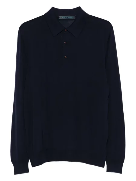 Dugo polo majica Kiton plava