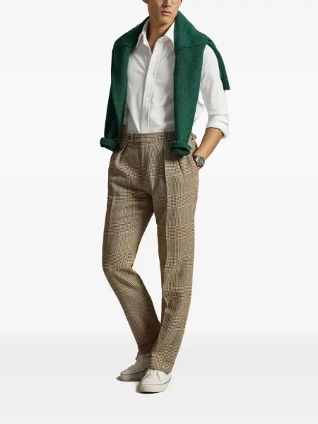 Șosete Polo Ralph Lauren cu broderie în carouri de flanelă verde