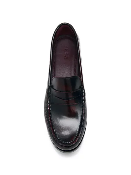 Pantofi loafer Alohas din piele roșu