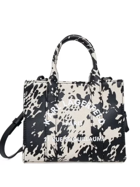Geantă shopper Karl Lagerfeld cu imagine cu imprimeu animal print negru