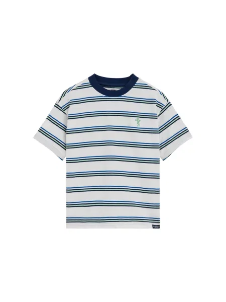 WE Fashion Póló / tengerészkék / világoszöld / piszkosfehér kék