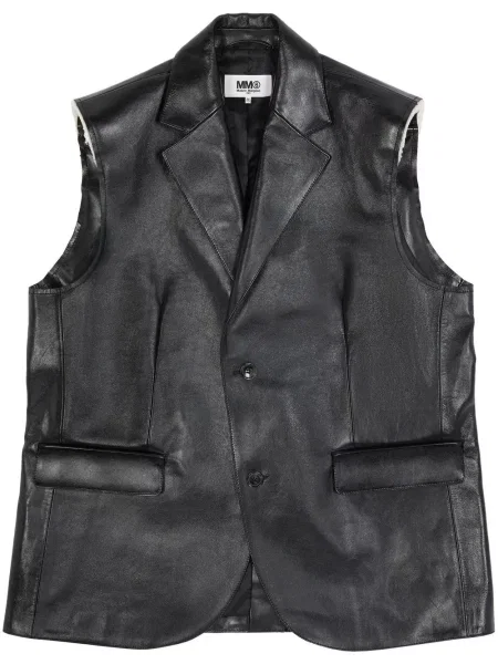 Vestă Mm6 Maison Margiela din piele negru