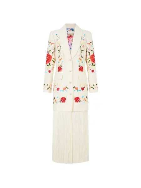 Sacou Camilla cu broderie cu model floral