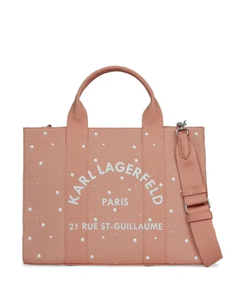 Geantă shopper Karl Lagerfeld cu perle roz