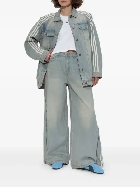 Pantaloni Adidas din piele albastru