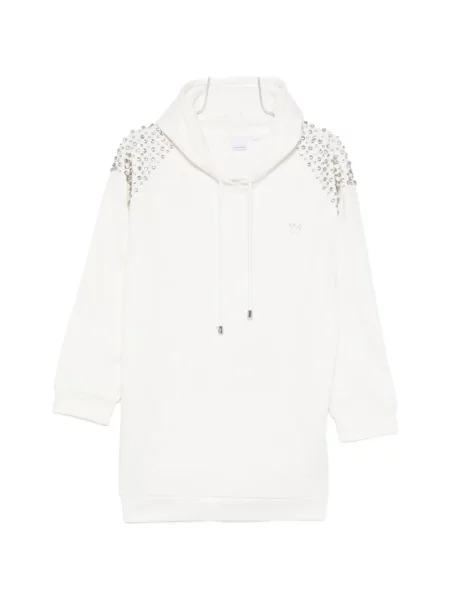 Hanorac cu glugă Pinko alb