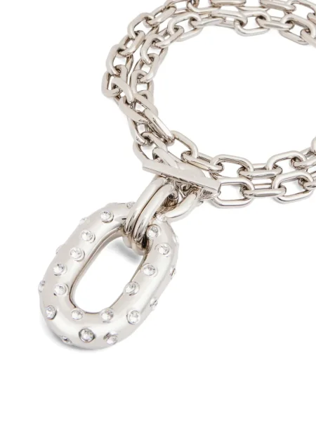 Колие Rabanne с кристали сребристо