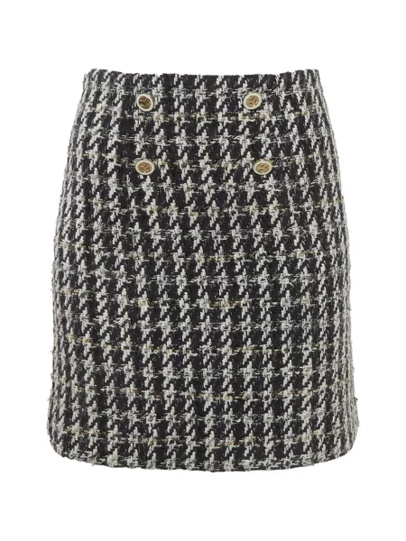 Fusta mini Sandro din tweed albastru