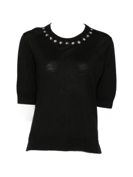 Top Dice Kayek cu paiete de lână negru