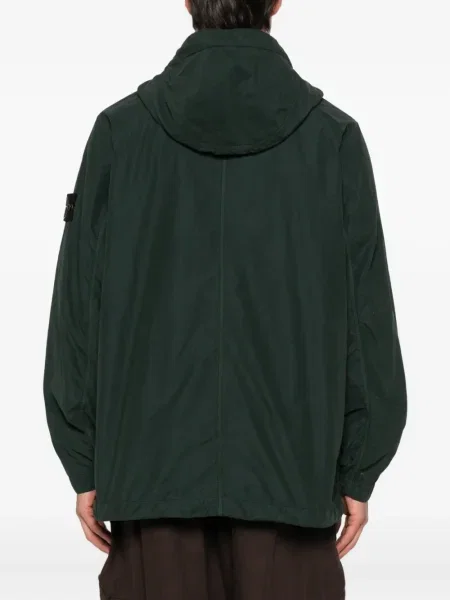 Geacă Stone Island cu glugă cu strasuri verde