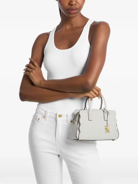 Geantă shopper Michael Kors din piele alb