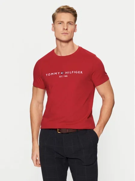 Tommy Hilfiger Majica Tommy Logo rdeča