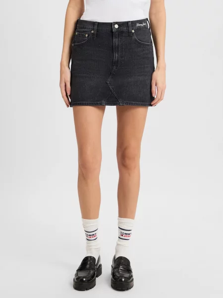 Tommy Jeans Dżinsowa spódnica Izzie Kobiety jednolity 26 czarny