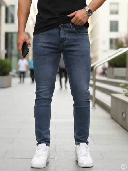 Jeansy slim fit casual Dstreet niebieskie