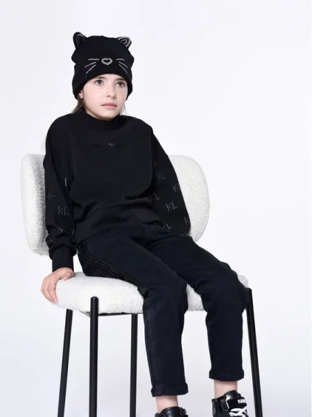 Karl Lagerfeld Kids Blugi D Mom Fit negru