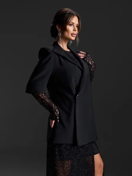 Жакет ISSA Plus комбінований верх чорний