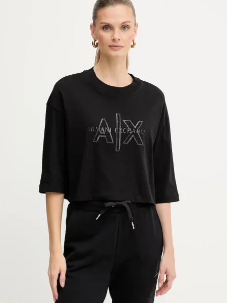 Тениска Armani Exchange дамска черно