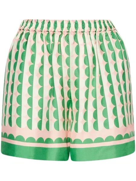 Pantaloni scurți Oscar De La Renta cu imprimeu geometric verde