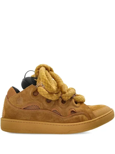 Sneakerși Lanvin cu șireturi din dantelă maro