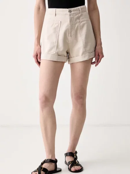 Haveone pantaloni scurți pentru femei din denim bej