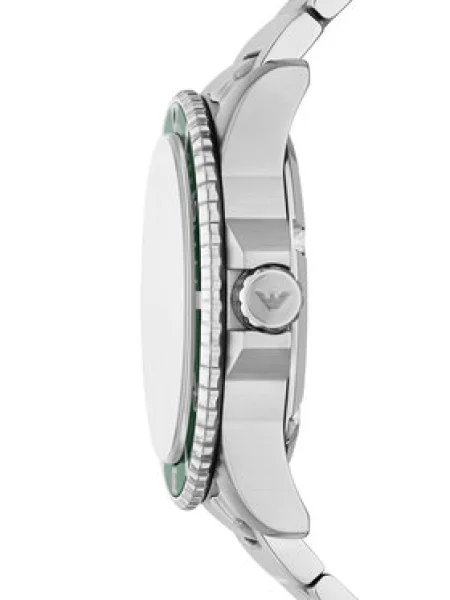 Emporio Armani Analógové hodinky jedľová / strieborná