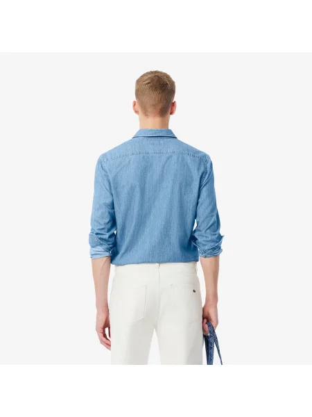 Lacoste Lekka Koszula Dżinsowa Regular Fit niebieska