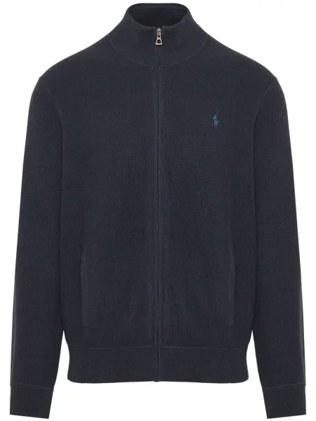 Polo Polo Ralph Lauren din fleece cu broderie albastru