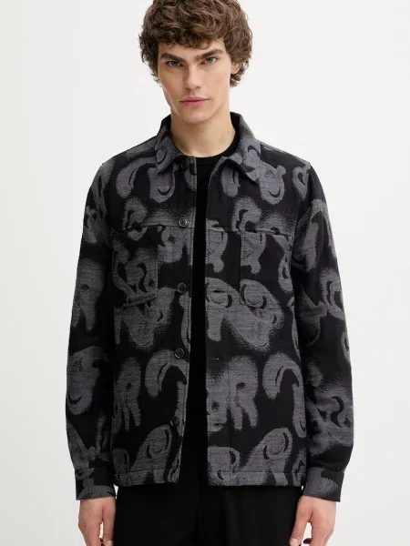 Košile PS Paul Smith regular s klasickým límcem černá