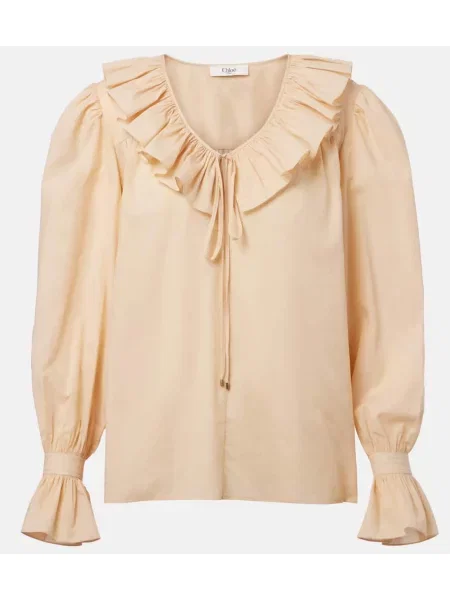 Bluză Chloé cu volane bej