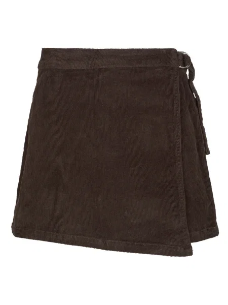 Fusta mini Vero Moda de catifea cord scurtă maro
