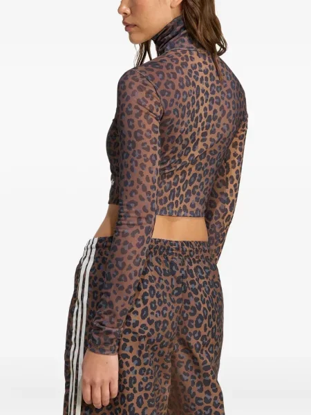 Top Adidas până la genunchi cu imagine cu model leopard roz