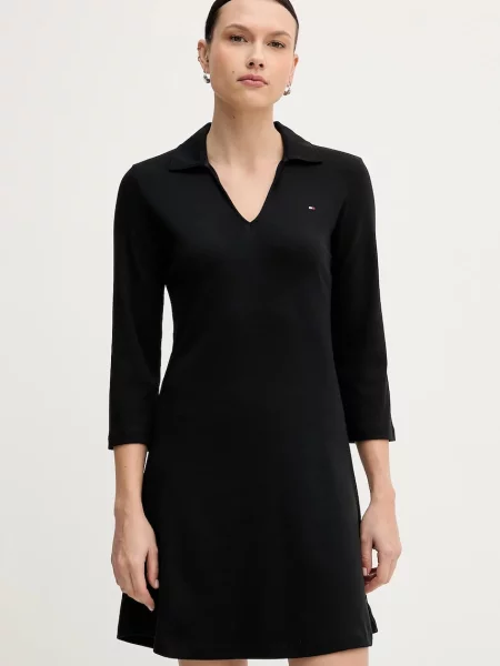 Tommy Hilfiger sukienka mini rozkloszowana czarny