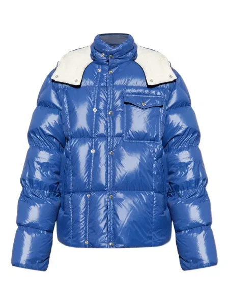 Geacă cu puf Moncler cu glugă albastru
