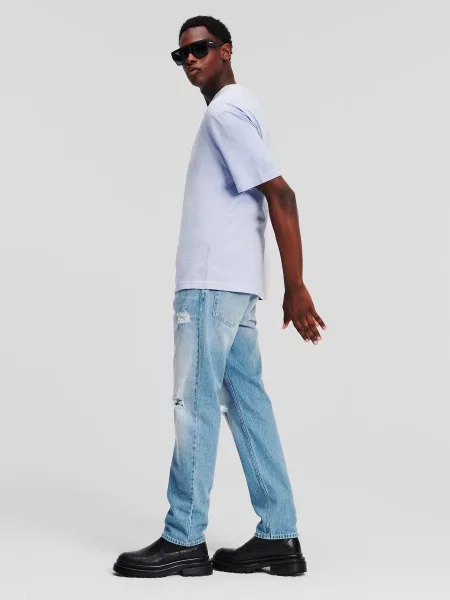 Прямі джинси Karl Lagerfeld Jeans бавовна/еластан блакитний