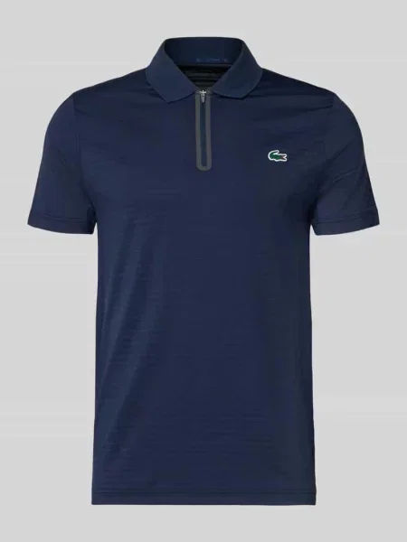 Koszulka polo o kroju slim fit z szybkoschnącego materiału Lacoste Sport granatowe