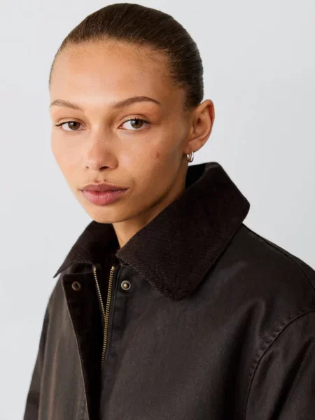 Parka woskowana oversize czekoladowy Teen L MANGO TEEN