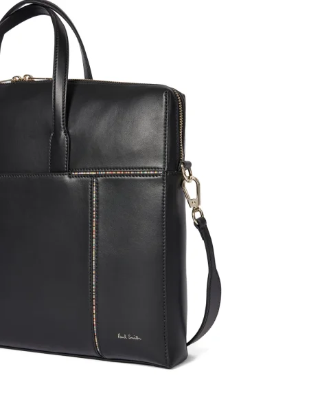Geantă pentru laptop Paul Smith cu dungi negru