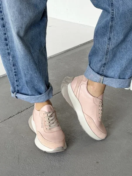 Шкіряні Кросівки INNOE світло-рожевий рожеві