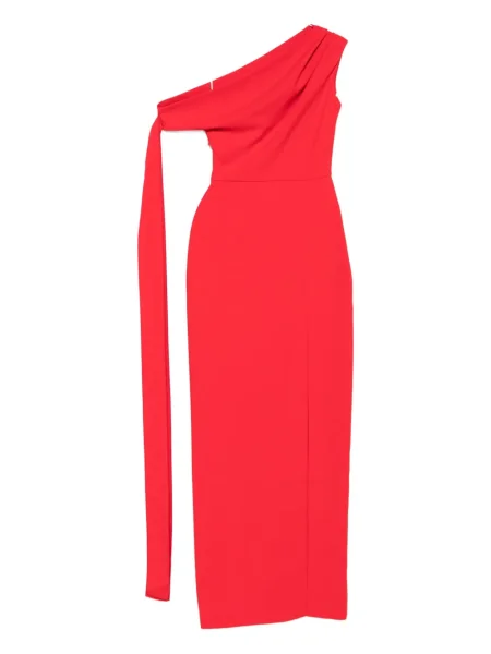 Rochie maxi Solace London cu un umăr gol de costum roșu