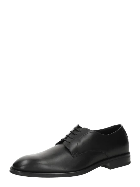 BOSS BLACK De piele pantofi derby Derrek negru