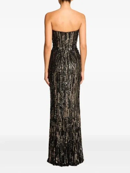 Κοστούμι φόρεμα Jenny Packham με παγιέτες στράπλες μαύρο