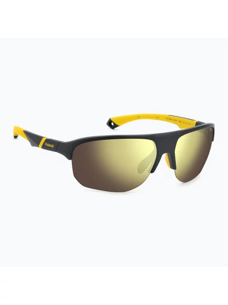 Okulary przeciwsłoneczne Polaroid PLD matte black yellow/gold polarized high contrast czarne