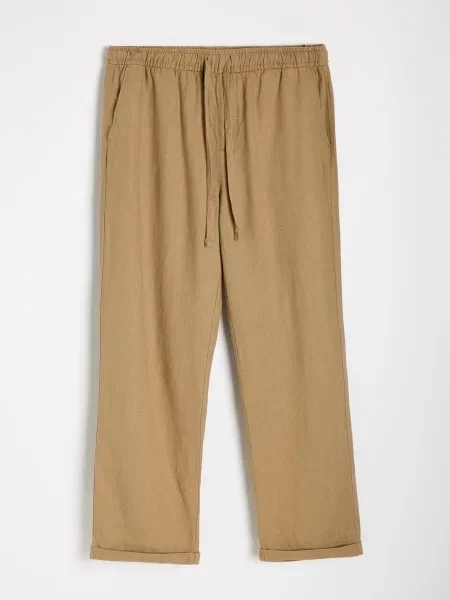 Штани повсякденні DIVERSE льон/віскоза бежевий