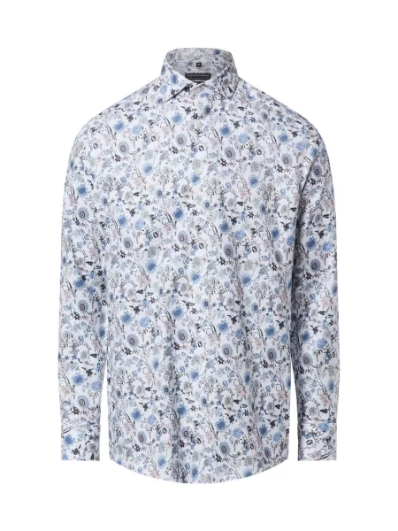 Finshley & Harding koszula non-iron Mężczyźni Modern Fit biały|niebieski|wielokolorowy wzorzysty 38 biała