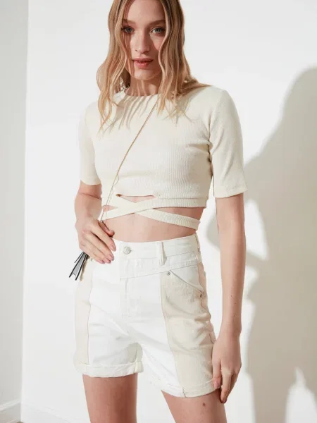 Pantaloni Trendyol alb