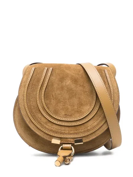 Geanta crossbody Chloé Marcie din piele de căprioară