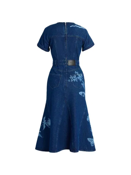 Scurt rochie Erdem cu model floral cu imagine albastru