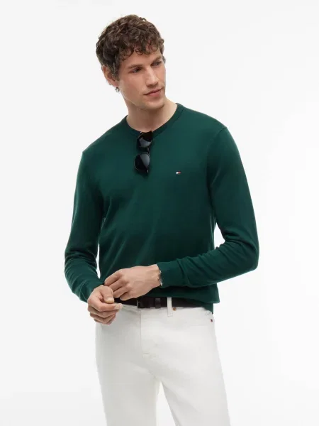 Tommy Hilfiger Pulover Essential verde