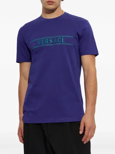 Tricou Versace cu broderie albastru